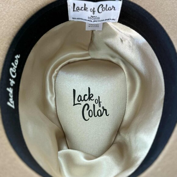 Lack of Color Rancher Hat – Beige Wool with Velvet Band - Picture 3 of 3